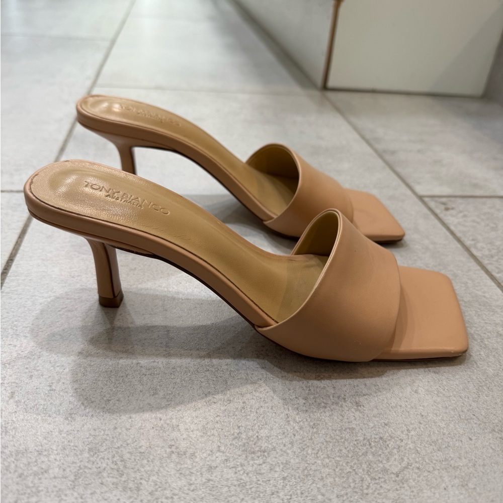 Tony Bianco Nude Heeled Mules
